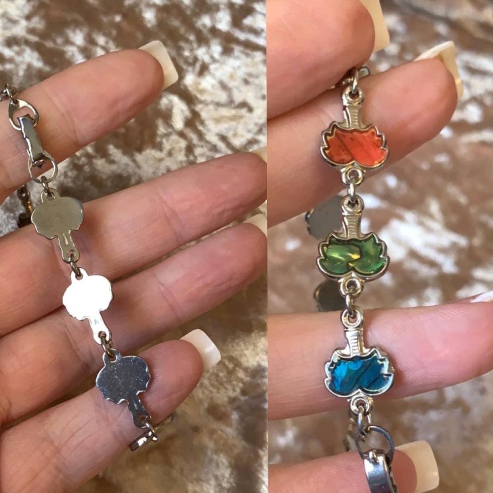 Keepsake 90s Rainbow Abalone Palm Tree bracelet